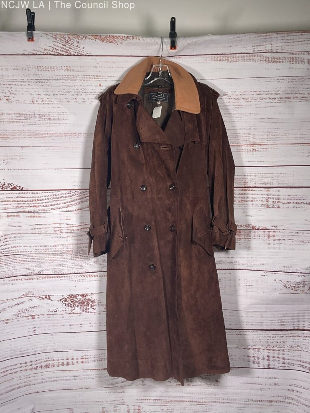 Vintage~Beged-Or~ Brown Suede Leather Trench Coat - Size 10 (Unisex)